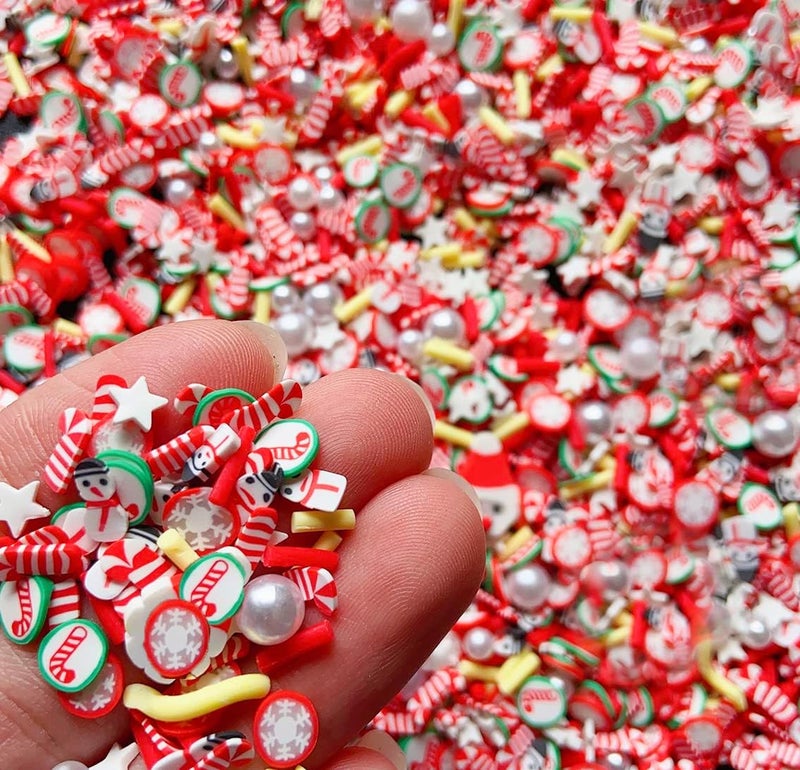EHOPE Fake Sprinkles Fake Christmas Sprinkles Fake Candy Sprinkles Polymer Clay Sprinkles Polymer Sprinkles Christmas Polymer Clay Slices for Nail Art DIY Crafts Cake Phone（Christmas-120g-10 Styles） - Image 3
